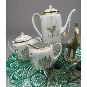 Vintage Lusterware Japanese Kutani Tea Coffee Service 1950s Glam | Garden Party